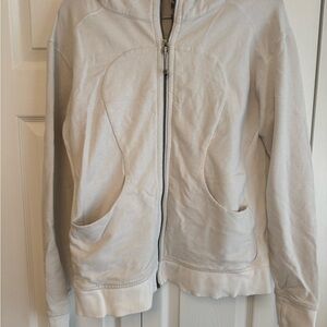 Lululemon White Zip-Up Hoodie